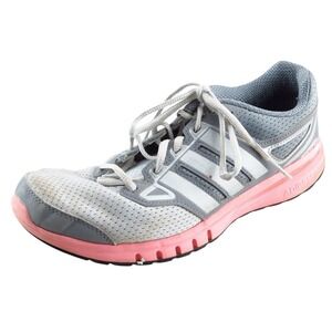 Adidas Women's Size 8.5 Gray Mesh Athletic Running Shoes Pink Sole Lightweight